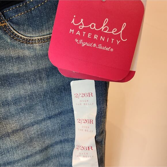 New Ingrid Maternity Over the Belly Jeans Stretch Jeggings NWT Size 2/ 26R - Picture 3 of 10